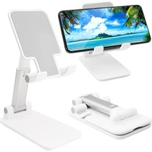 Defne Store Katlanır Masaüstü Telefon ve Tablet Standı, Açı ve Yükseklik Ayarlanabilir, Iphone, Ipad, Samsung Uyumlu, 4-10" ve 6,5 Inç Altındaki Akıllı Telefonlar Için