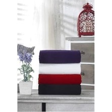 Defne Store 4 Adet Saç Boyası Tutmayan Siyah, Kırmızı, Beyaz ve Mor Mikrofiber El-Yüz-Kuaför-Spor Havlusu