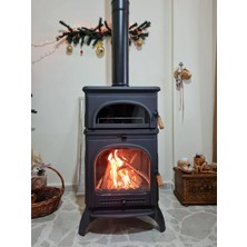 Firestove Fire Stove  FRS-0023     Modena Oven Tek Camlı Kuzineli Döküm Soba