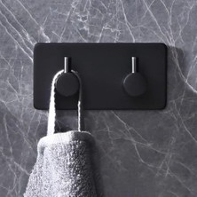 Defne Store Mutfak Düzenleyici Askılık Mat 1 Adet 2'li Paslanmaz Çelik Siyah Havlu Askısı Banyo