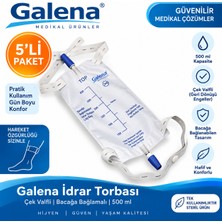 Galena Idrar Torbası Çek Valfli Bacağa Bağlamalı 500 ml 5'li Paket