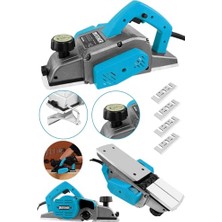 Defne Store 4200 W Bakır Sargılı Metal Şanzımanlı Çift Bıçaklı Planya Rende Makinesi, 4 Bıçak