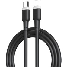Defne Store 60W Hızlı Şarj Kablosu Type-C NB-Q208B, Yumuşak Slikon, Hızlı Veri Aktarımı, 1 Metre, Siyah
