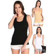 Tutku Tutku Kalın Askılı Ribana Atlet 3 Lü Set-Karışık-4