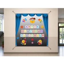 Defne Store Okuma Bayramı Hatıra Fotoğrafı Panosu Pvc Vinil Pano Süsü 160X160 cm | Tek Parça 06