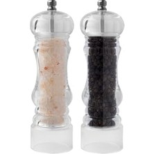 Defne Store 2 Adet Akrilik Tuz ve Karabiber Öğütücü, 18 cm