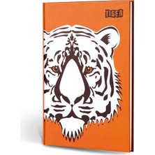 Defne Store Hayvan Figürlü Dokulu Çizgili Defter, Kaplan