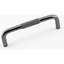 Defne Store Tırtıklı Füme Metal Kulp Mobilya Çekmece Dolap Dolabı Modern Kapak Kulpları, 128 Mm, 12.8 cm