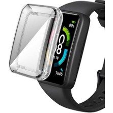 Defne Store Huawei Honor Band 9 ile Uyumlu 360 Full Round Soft Silicone Kılıf Şeffaf