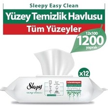 Defne Store Sleepy Easy Clean Yüzey Temizlik Havlusu X, 100'LÜ, 12 Adet