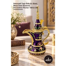 Yenilig 2 Adet Taşlı Ibrik – Dekoratif Taşlı Ibrik Ev Süsü, Masa Üstü Süsleme, Decorative Pitcher 19X12 cm