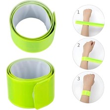 Defne Store Reflektif Kol Bandı Yansıtıcı Bileklik 2 Adet Yeşil-Sarı; 3 cm x 40 Cm, Kendiliğinden Sarıcı