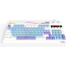 Defne Store Spectrum K1 Gaming Klavye, 94 Tuşlu Membran, Çift LCD Ekran, Çift Rgb, Ses Kontrolcüsü, Spectrum Rgb Modları