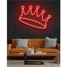 Defne Store Kral Tacı King Neon LED Dekoratif Duvar Yazısı, Kırmızı, 40 x 50 Cm, SMC-1022