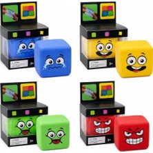 Defne Store Duygusal Küp Emoji Yüzlü Squishy Stres Oyuncağı Şekilli Fidget Topu Smiley 1 Adet