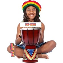 Defne Store 25 cm Renkli Afrika El Yapımı Djembe Davul Darbuka, Çocuk Bongo Kongo No.2