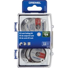 Defne Store EZ728-01 Ez Kilit Döner Alet Kesme Diskleri Aksesuar Kiti, 11 Parça Çeşitli Aksesuar Seti, Plastik, Metal ve Ince Kesimler Için Kesme Tekerlekleri