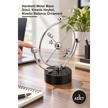 Yenilig 3 Adet Masa Üstü Kinetik Denge Dekoru – Hareketli Metal Masa Süsü, Kinetik Heykel, Kinetic Balance Ornament