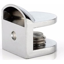 Defne Store Tırnak Lüx Metal, Cam Etejer Menteşesi, 12 mm (, Cam Raf Tutucu, Krom Metal Vidalı, 4 Adet)