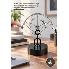 Yenilig 2 Adet Kinetik Denge Dekoru – Masa Üstü Hareketli Metal Obje, Kinetic Desk Ornament, Denge Heykeli, Metal Ofis Dekoru