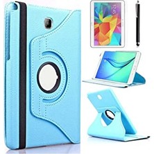 Defne Store Samsung ile Uyumlu Galaxy Tab A T580 10.1 Standlı Kapaklı Dönebilen Tablet Kılıfı, Mavi
