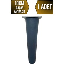 GOLDENWOODEN Düz Torna Ahşap Ayak Mobilya Masa ve Dolap Ayağı(Antrasit)(Kayın / Gürgen)