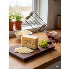 Defne Store Paslanmaz Çelik Peynir Dilimleyici, Keskin Ergonomik Mutfak Aparatı, 23X9 Cm, Kırmızı Saplı