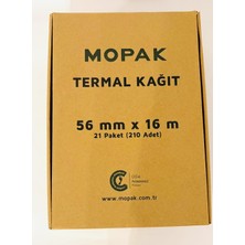 Searock Mopak Termal Pos Rulosu 56 mm x 16 mt 210 Adet Fiş Yazar Kasa Yazıcı Kağıdı Pos Rulosu