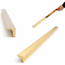 Defne Store Metal Altın 1184 mm Dayanıklı Lada Lüks Düz Çekmece Kulpu Modern Tasarım Uzun Ömürlü Mobilya Kulbu
