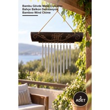 Yenilig 2 Adet Bambu Metal Çubuklu Rüzgar Çanı – Bambu Gövde Metal Çubuklar, Bahçe Balkon Dekorasyon, Bamboo Wind Chime