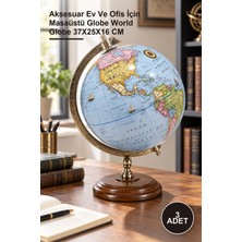 Yenilig 3 Adet Dekoratif Dünya Küre – Aksesuar Ev ve Ofis Için Masaüstü Globe World Globe 37X25X16 cm