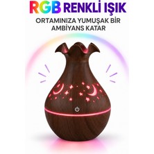 Linarya Auhma Aph-04 Aroma Terapi Nemlendirici 130 ml Rgb Işıklı Ahşap Görünümlü Esansiyel Yağ Uyumlu