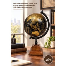 Yenilig 2 Adet Dekoratif Dünya Küre – Masaüstü Dekoratif Globe, Süs Eşyası ve Ev/ofis Aksesuarı 29X15X9 cm Ölçülerinde