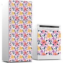 Defne Store Buzdolabı ve Bulaşık Makinesi Beyaz Eşya Sticker Kaplama Çiçekler Boyama