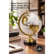 Yenilig 4 Adet Dekoratif Dünya Küre – Masa Dekoru ve Ofis Süsü, Globe, Model 3145 30X20X13 cm