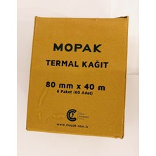 Searock Mopak Termal Adisyon Rulosu 80 mm x 40 M 60 Adet Fiş Yazar Kasa Yazıcı Kağıdı Pos Rulosu