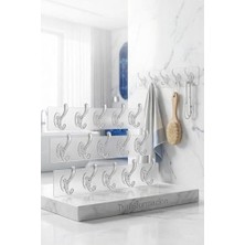 Defne Store Askı, 3'lü Sihirli 5 Pinli Güçlü Yapışkanlı Şeffaf Kanca Banyo Mutfak Duvar Askılığı 718948