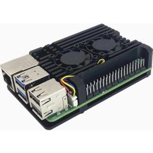 Defne Store Raspberry Pi 5 Için Fanlı Alüminyum Muhafaza Kutusu