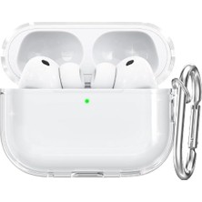 Defne Store Yumuşak Şeffaf Esnek Silikon Airpods Pro 3 ile Uyumlu Kulaklık Kılıfı ve Karabina Anahtarlık