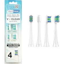 Defne Store V Clean Sonic Soft Temizlik, Philips Sonicare Uyumlu 4 Adet Yedek Başlık