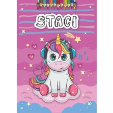 Defne Store Staci: Personalized Coloring Book For, Theme: Unicorn, Birthday Gift Girl, Daughter..., 25 Designs With Name, Large Size A4 (Ca. 8.5 x 11 Inches), Ages: 4-8