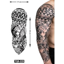 Defne Store Tribal Geometri Motifli 48 cm Geçici Dövme – Tam Kol ve Bacak Kaplama, 1 Hafta Kalıcılık