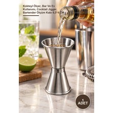 Yenilig 1 Adet Paslanmaz Çelik Çift Taraflı Kokteyl Ölçü Kabı Jigger – Kokteyl Ölçer, Bar ve Ev Kullanımı, Cocktail Jigger, Bartender Ölçüm Kabı 6,5*4 cm
