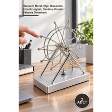 Yenilig 2 Adet Masa Üstü Kinetik Denge Dekoru – Hareketli Metal Obje, Masaüstü Kinetik Heykel, Desktop Kinetic Balance Ornament