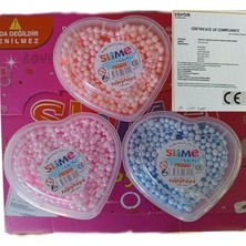 Defne Store Kutu; Özel Kalpli 3X200 G Slime Ele Yapışmayan Köpüklü Slaym Seti Sertifikalı, Çok Renkli