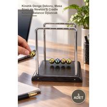 Yenilig 3 Adet Masa Üstü Newton Beşiği – Kinetik Denge Dekoru, Masa Süsü ve Newton's Cradle Kinetic Balance Oyuncak