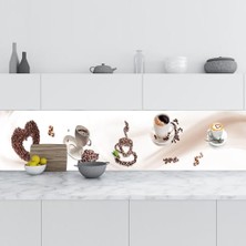 Defne Store Kahve Desenli Mutfak Tezgah Arası Folyo Fayans Kaplama 60X400 cm