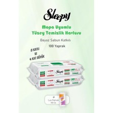 Defne Store Beyaz Sabunlu Yer Temizlik Havlusu ve 50 G Pamuk, 100 Yaprak