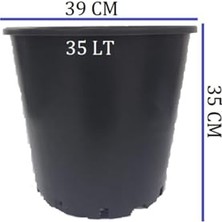 Defne Store Üretim Saksı Bitki 2 Adet 39X35 cm 35 L Siyah Plastik Fide Saksısı