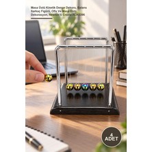 Yenilig 4 Adet Newton Beşiği – Masa Üstü Kinetik Denge Dekoru, Balans Sarkaç Figürü, Ofis ve Masa Üstü Dekorasyon, Newton's Cradle ALK5396